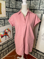 Zeagoo Pink Shirt Dress Women sz Medium