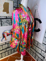 Colorful silk blazer women sz xl