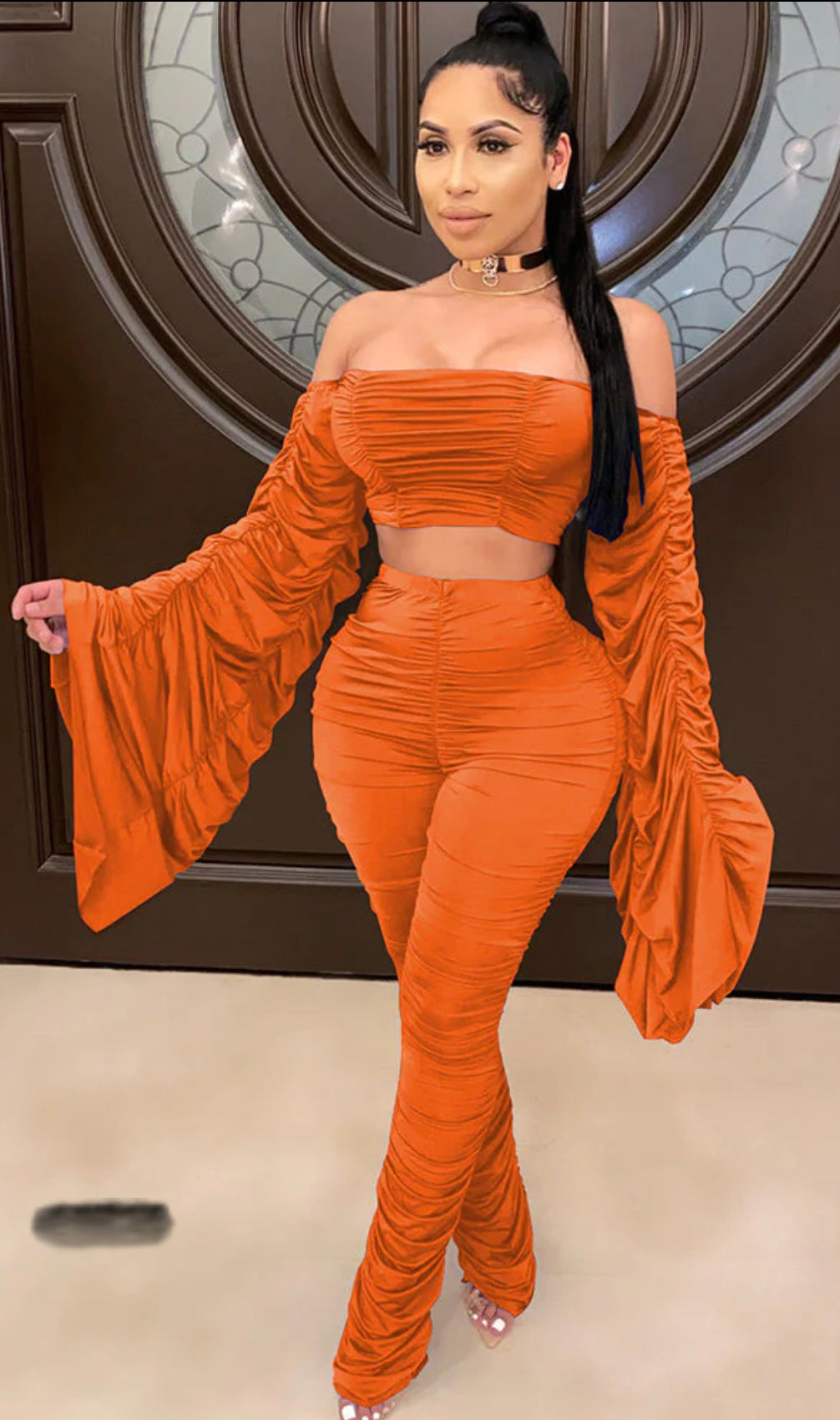 NEW Orange 2 piece set Women sz XL