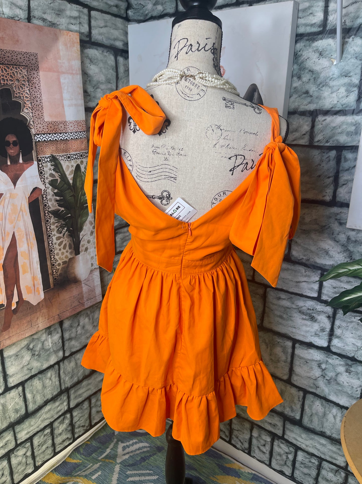 Shein Orange Dress Women sz Small