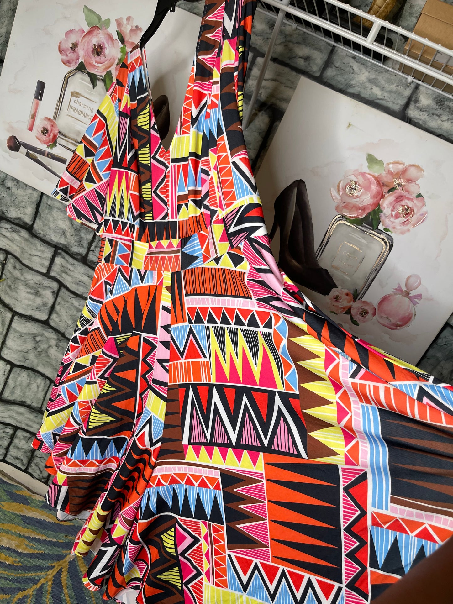 Monif C Colorful Romper Women sz 2XL