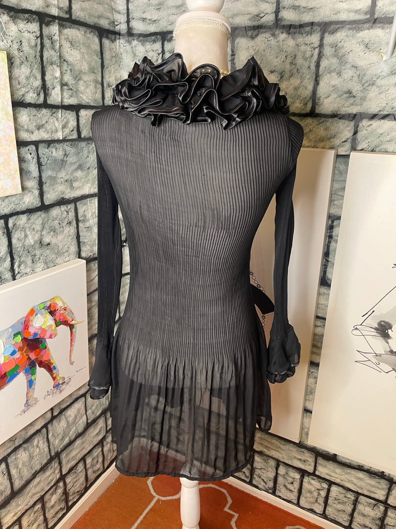 Pretty angels black cover blouse women sz small