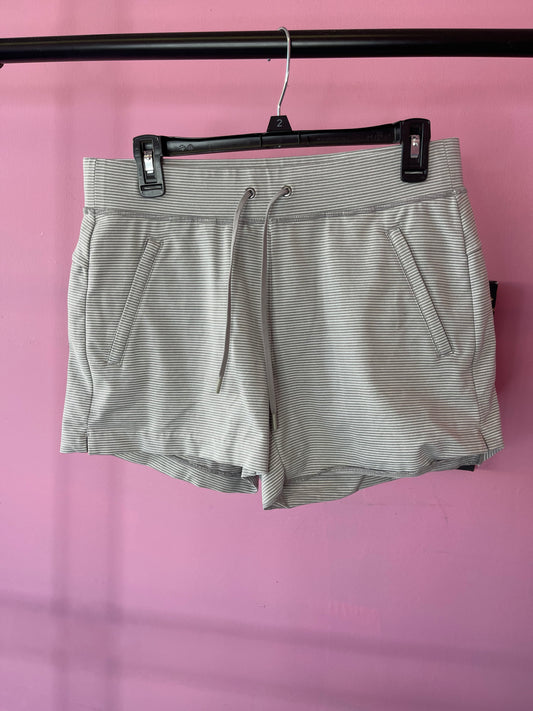 Athleta Gray White Shorts Women sz Small (see threading pic)