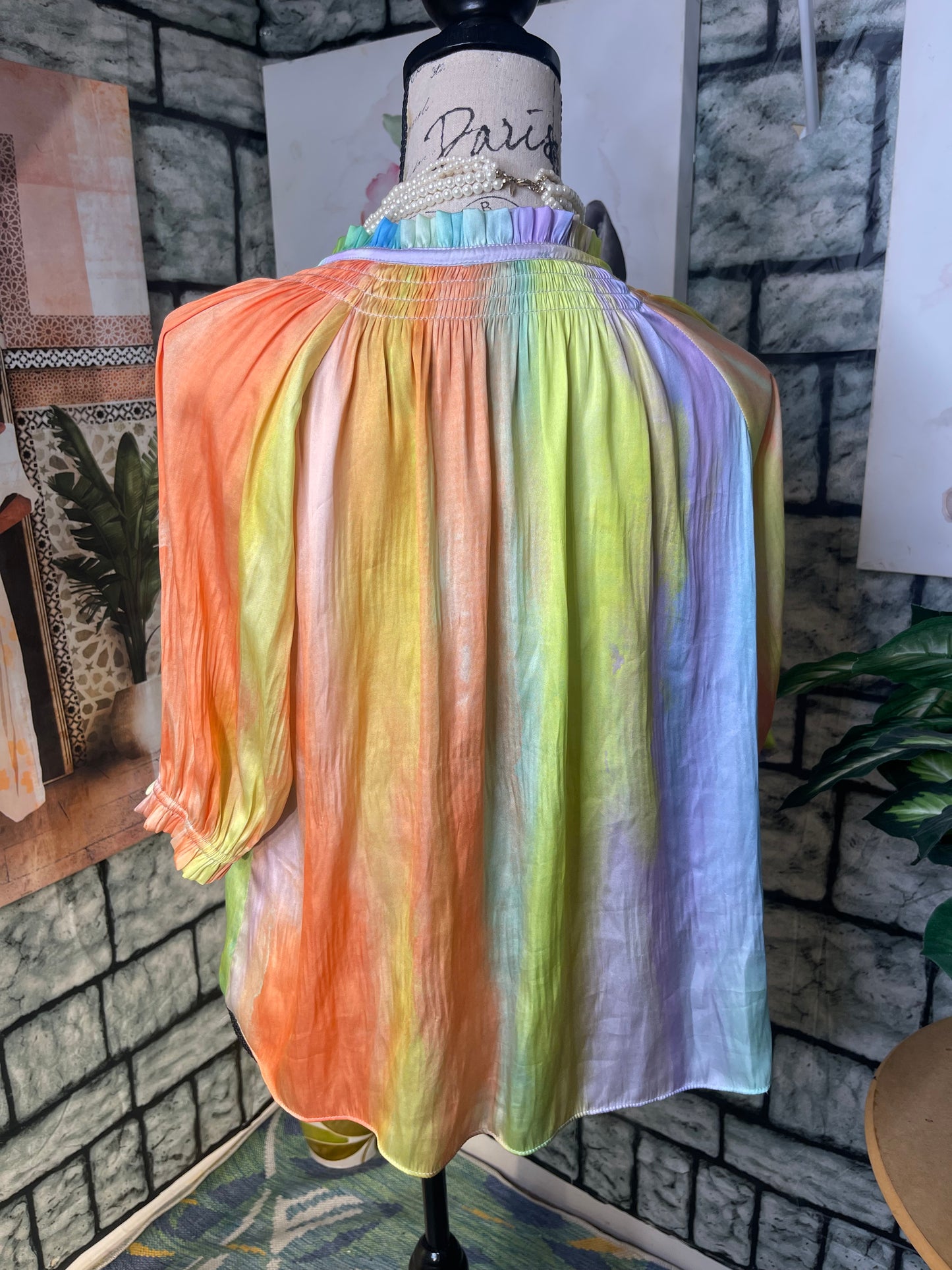 Current Air Colorful Blouse Women sz XS