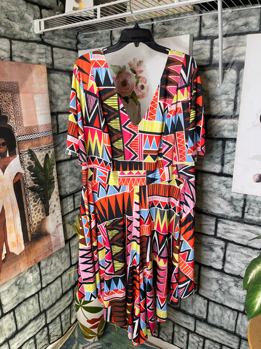 Monif C Colorful Romper Women sz 2XL
