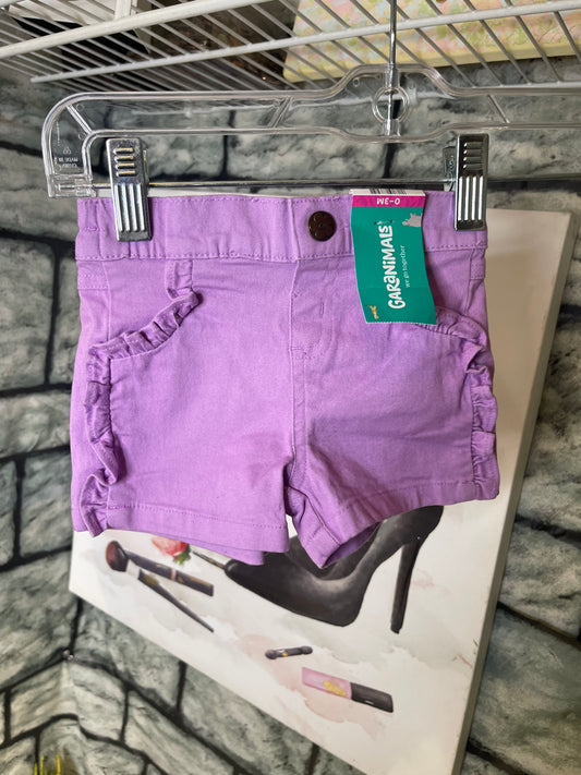 NEW Garanimals Purple Shorts Girls sz 0-3M