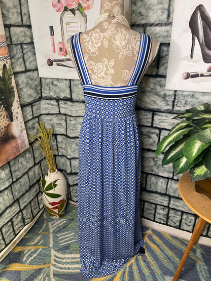 MaxStudio Blue White Print Dress Women sz Medium