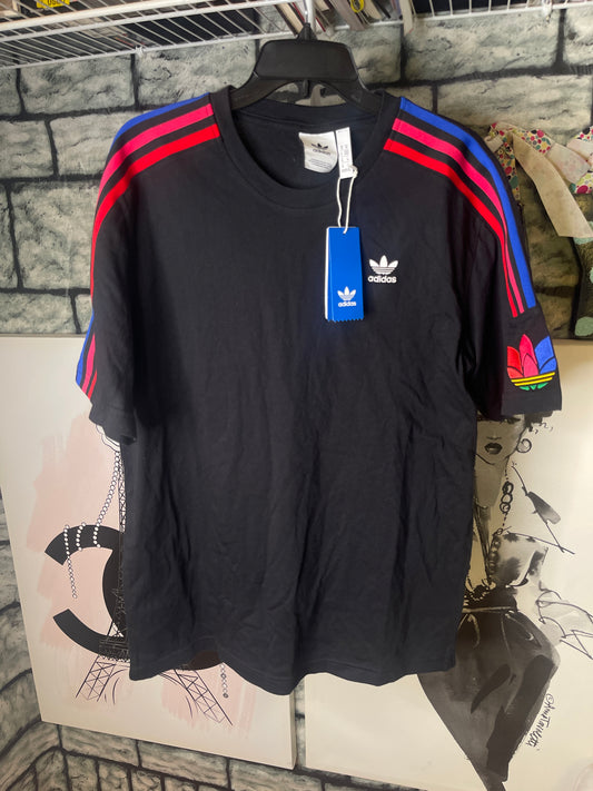 NEW Adidas Black Red Blue Shirt Men sz Medium