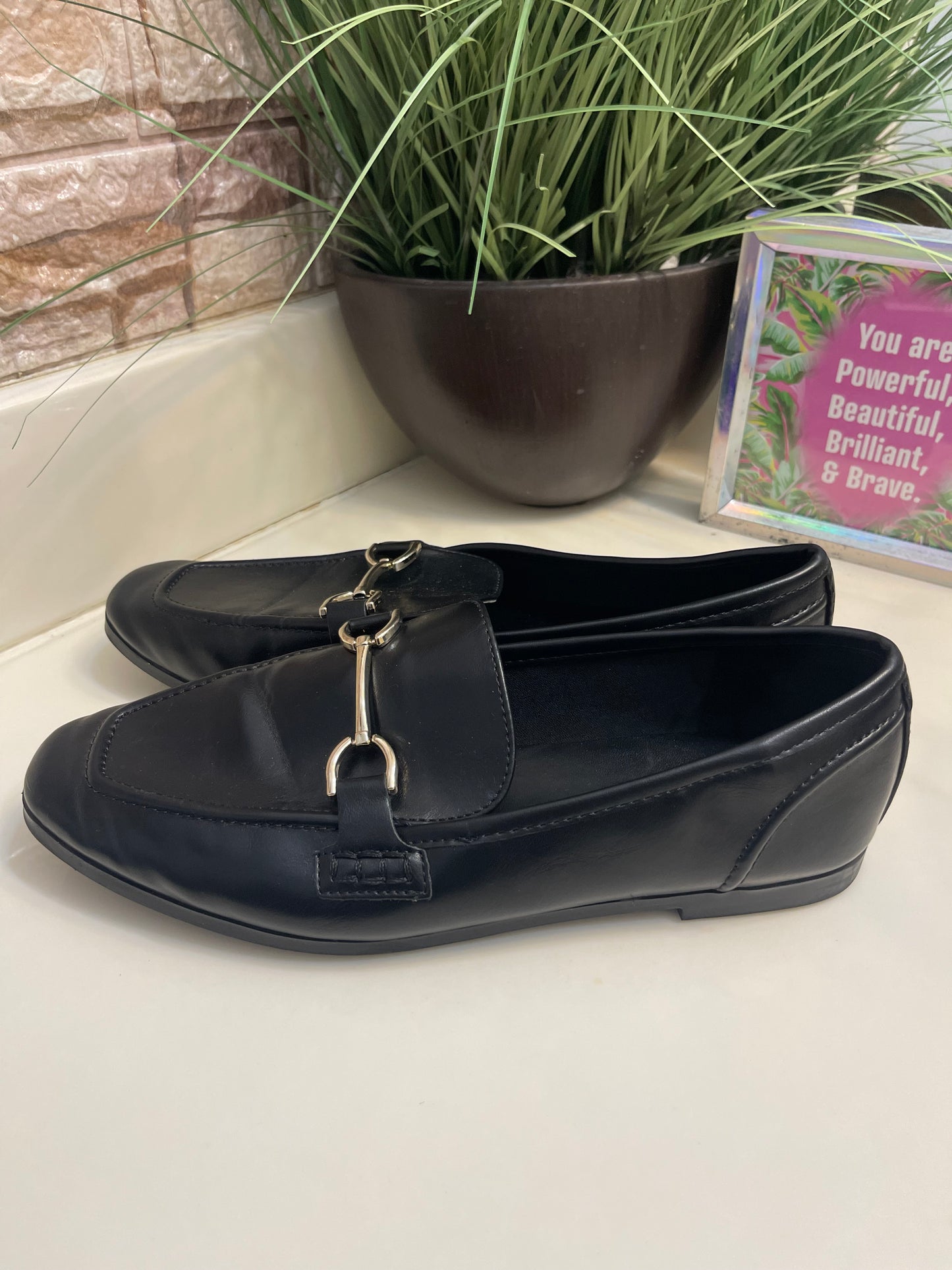 A New Day Black Flats Women sz 9