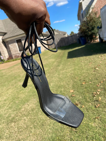 Olivia Black Clear Heels Women sz 11