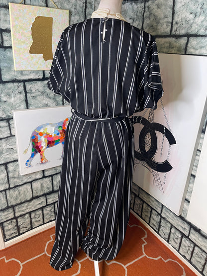 Mia Rose Black White Jumpsuit Women sz 2XL