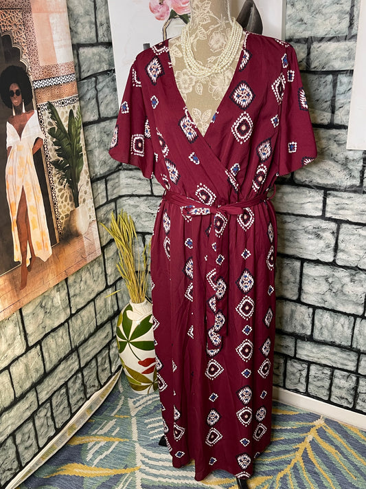 Burgundy Dress Women sz 3XL