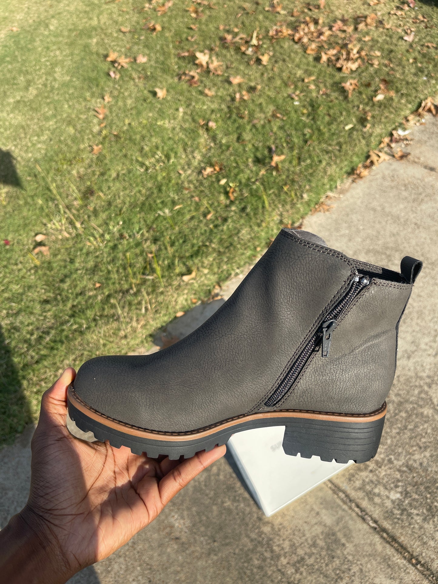 NEW Sun Stone gray boots women sz 8