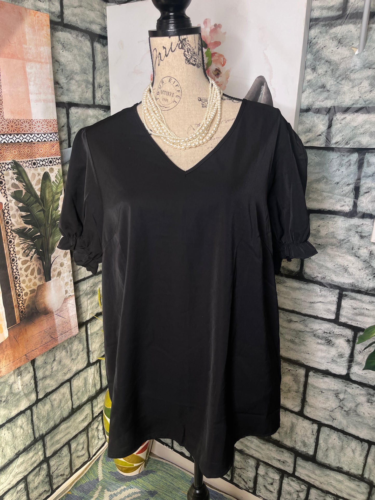 Shein Black Blouse Women sz 0XL