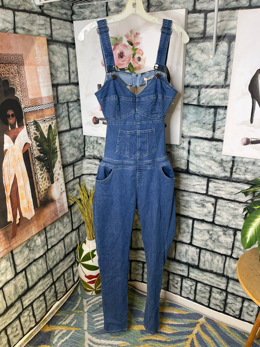 NEW Mebon Blue Denim Jumpsuit Women sz Large
