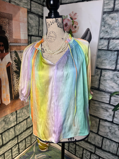 Current Air Colorful Blouse Women sz XS