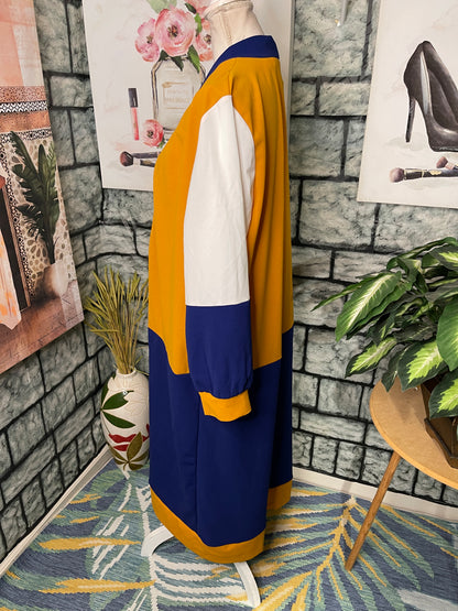Yellow Blue Cover Duster Women sz 3XL