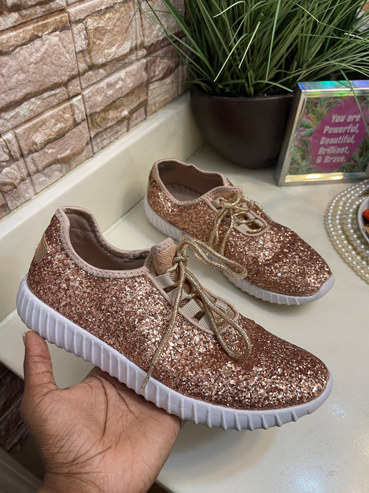 Forever Rose Gold Fashion Sneakers Women sz 7.5