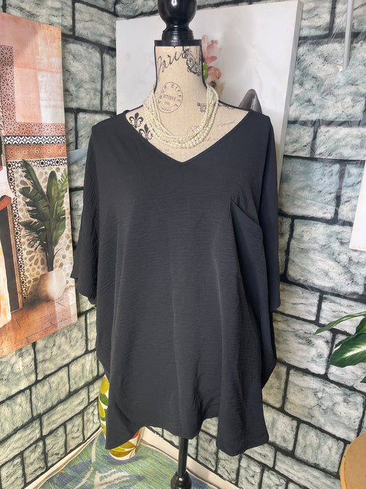 Zenana Black Blouse Women sz 3XL