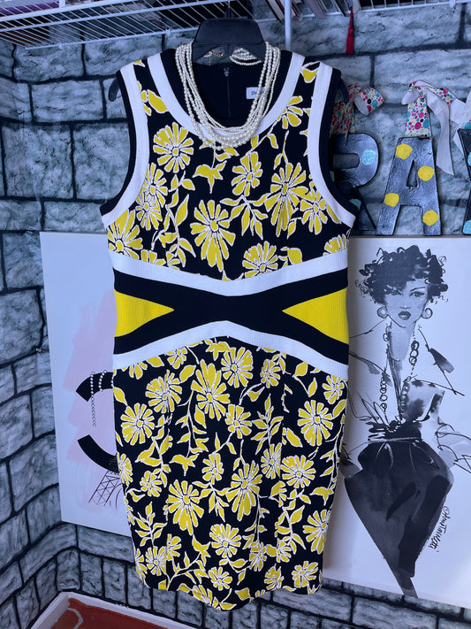 Shelby & Palmer Black Yellow Dress Women sz 14