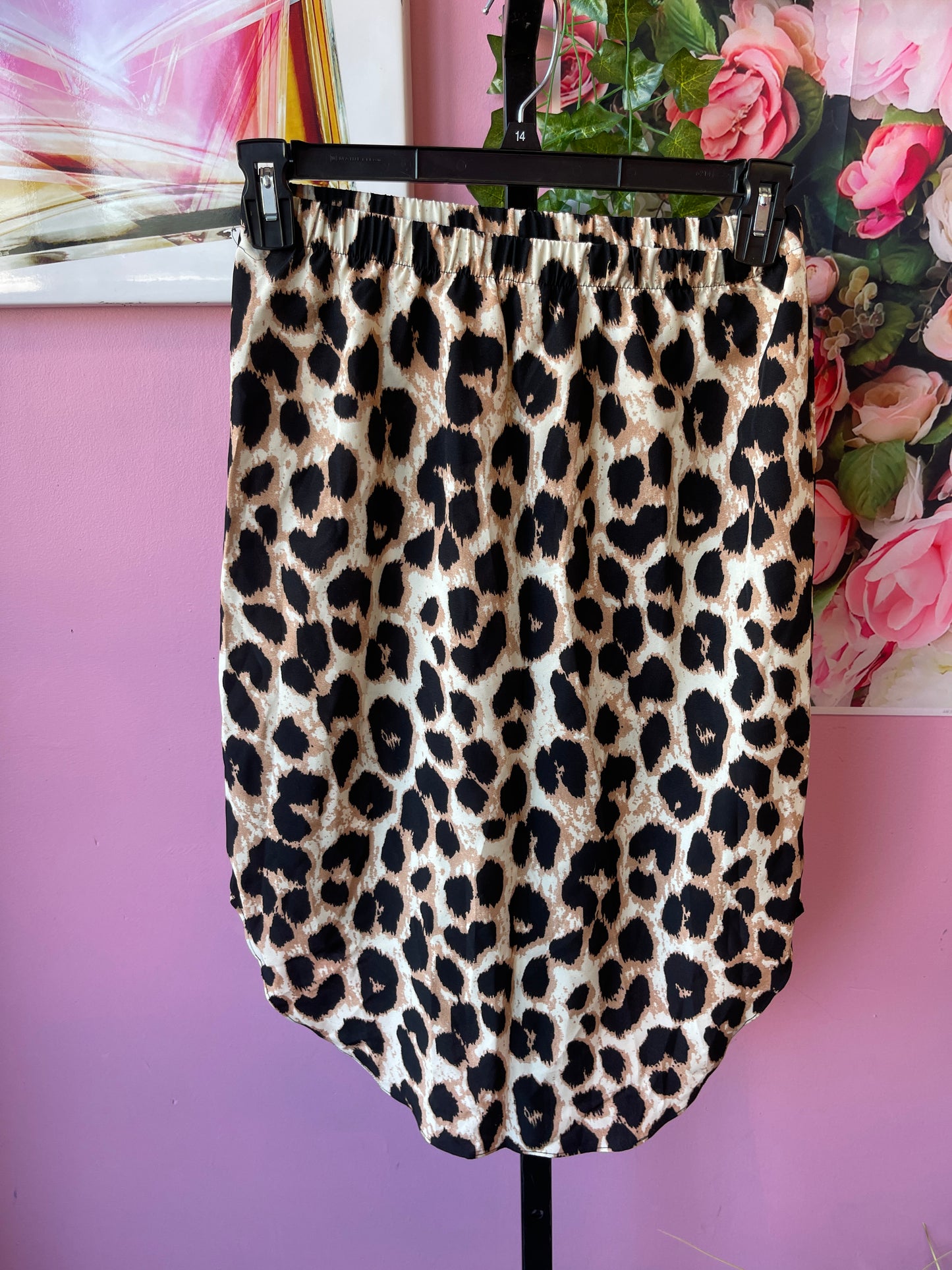 Shein Brown Animal Print Skirt Women sz Medium