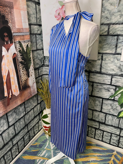 Banana Republic Blue White Dress Women sz 14