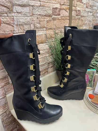 Timberland Wedge Tall Boots Women sz 8