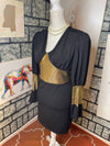 NEW Fashion Nova Black Gold Dress Women sz 1XL