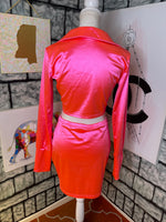 Pink 2 piece skirt set women sz large