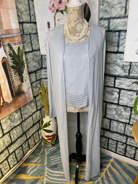 Metro Style Cover / Blouse Gray Women sz 10