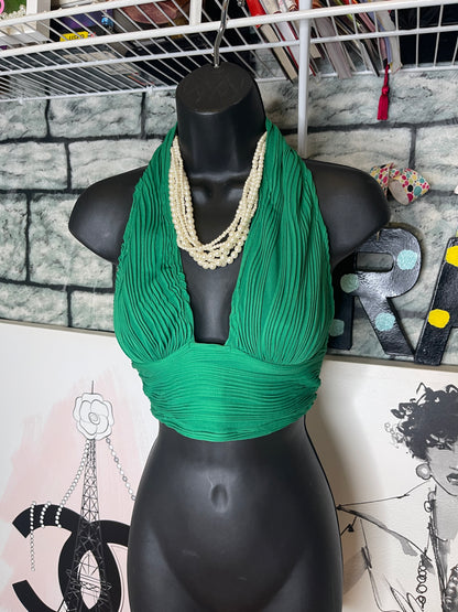 Shein Green Crop Top Women sz XS