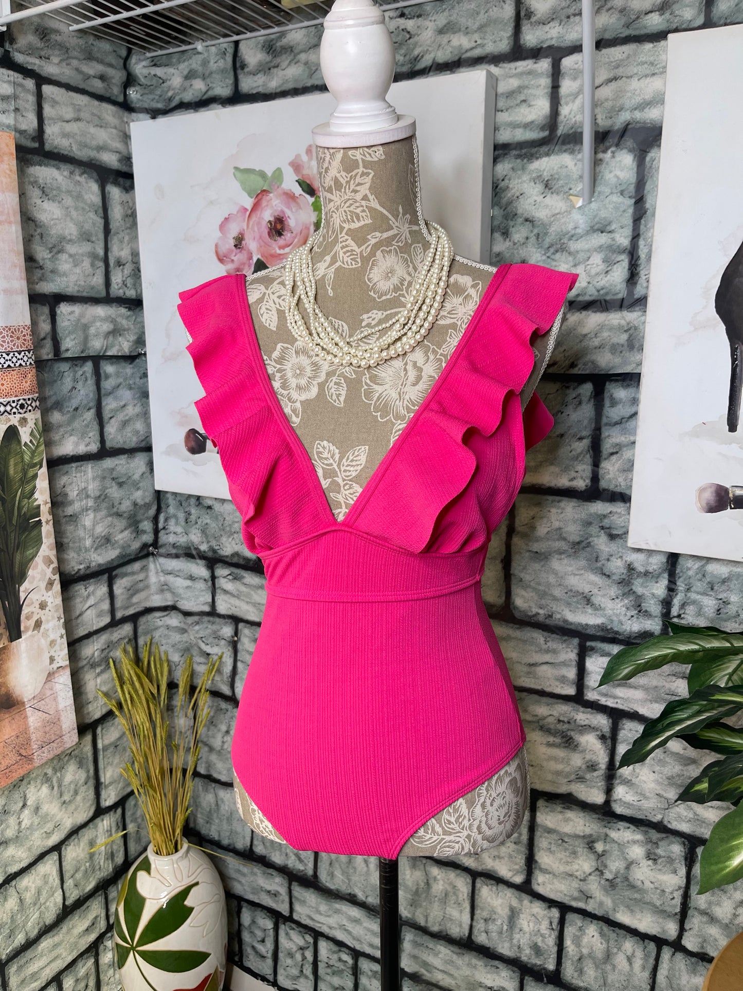 Shein Pink Swimsuit Women sz Small