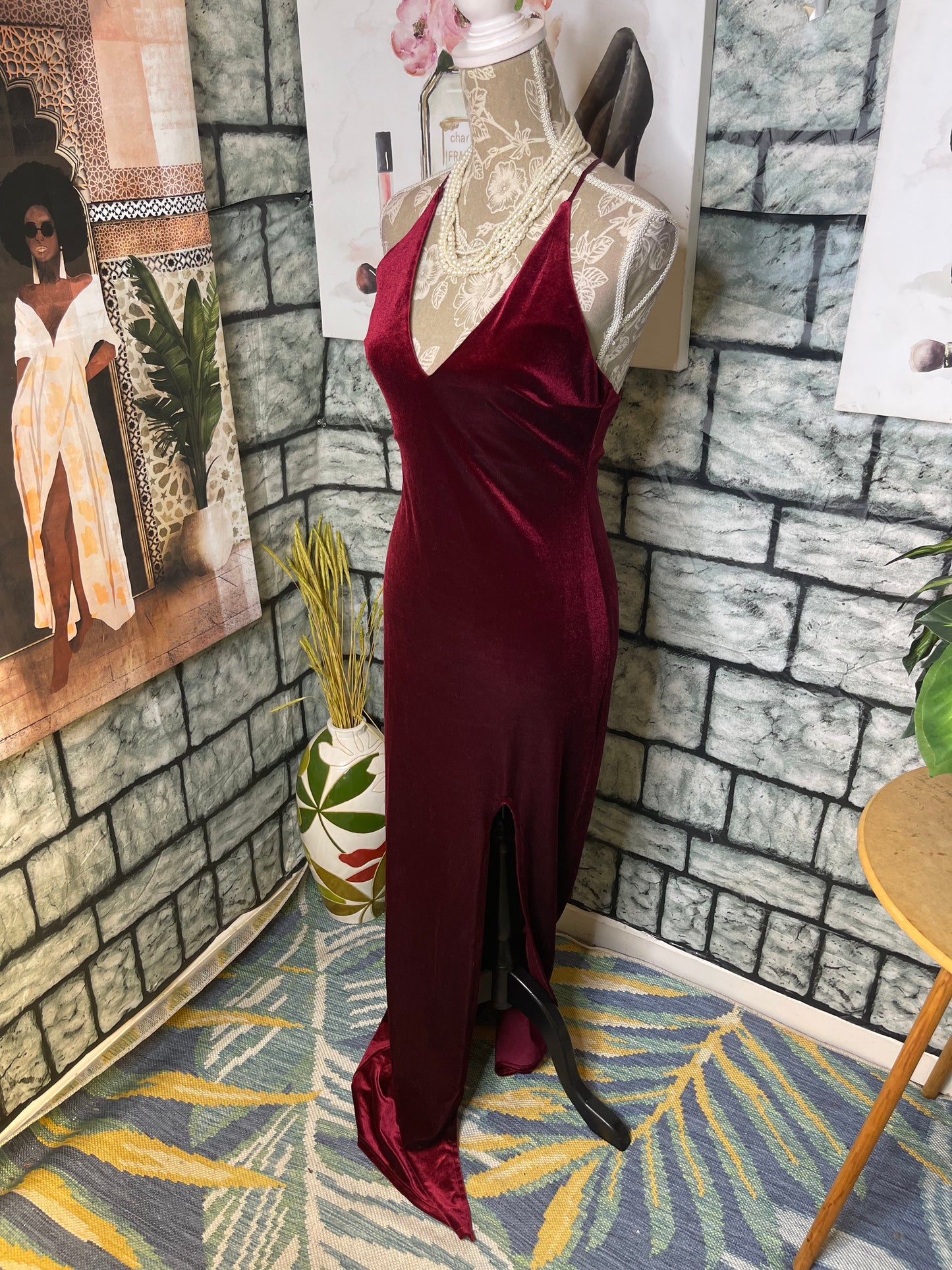 Pear Culture Burgundy Dress Women sz Medium