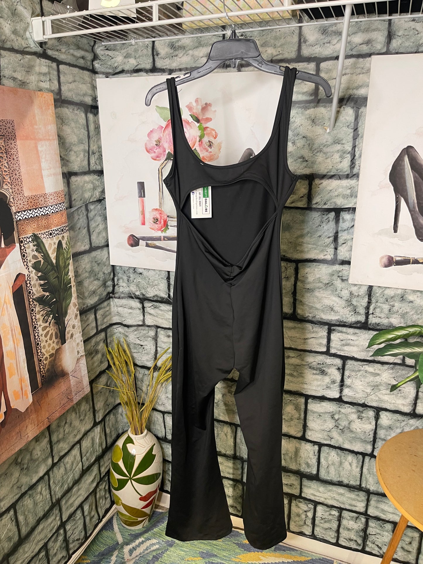 Black Bell Bottom Jumpsuit Women sz Small