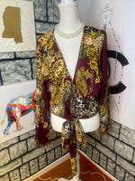 Fashion nova burgundy wrap blouse women sz 1XL