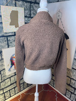Zaful brown crop pullover sweater women sz large
