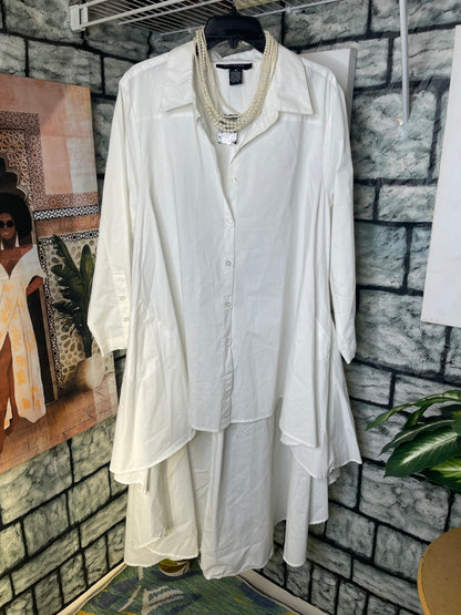 NEW Ashley Stewart White Blouse Women sz 18