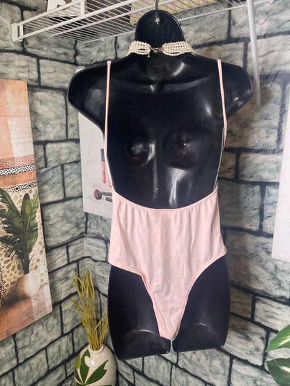 MadRag Pink Bodysuit Blouse Women sz Medium