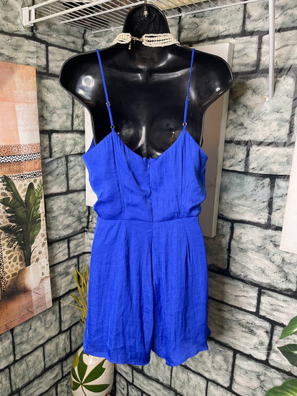 Naked Zebra Blue Romper Women sz Small