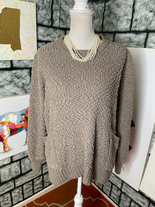 Zenana Gray Soft Sweater Women sz Medium