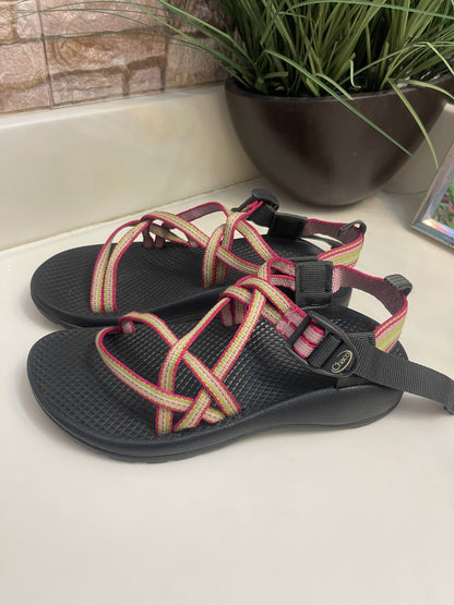 Chaco Pink Green Sandals Girls sz 4