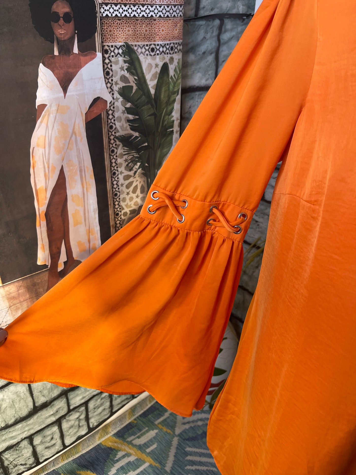 Venus Orange Dress Women sz Medium