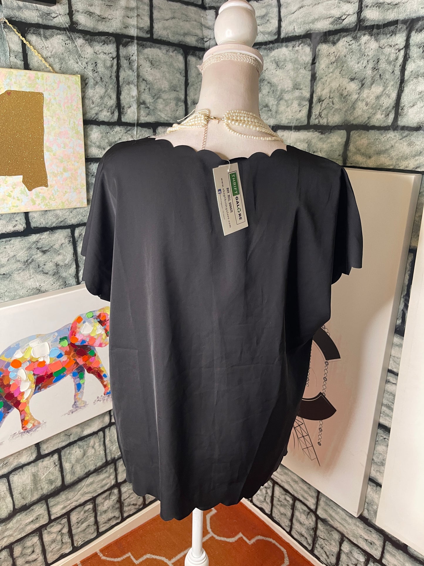 Shein Black Blouse Women sz Large