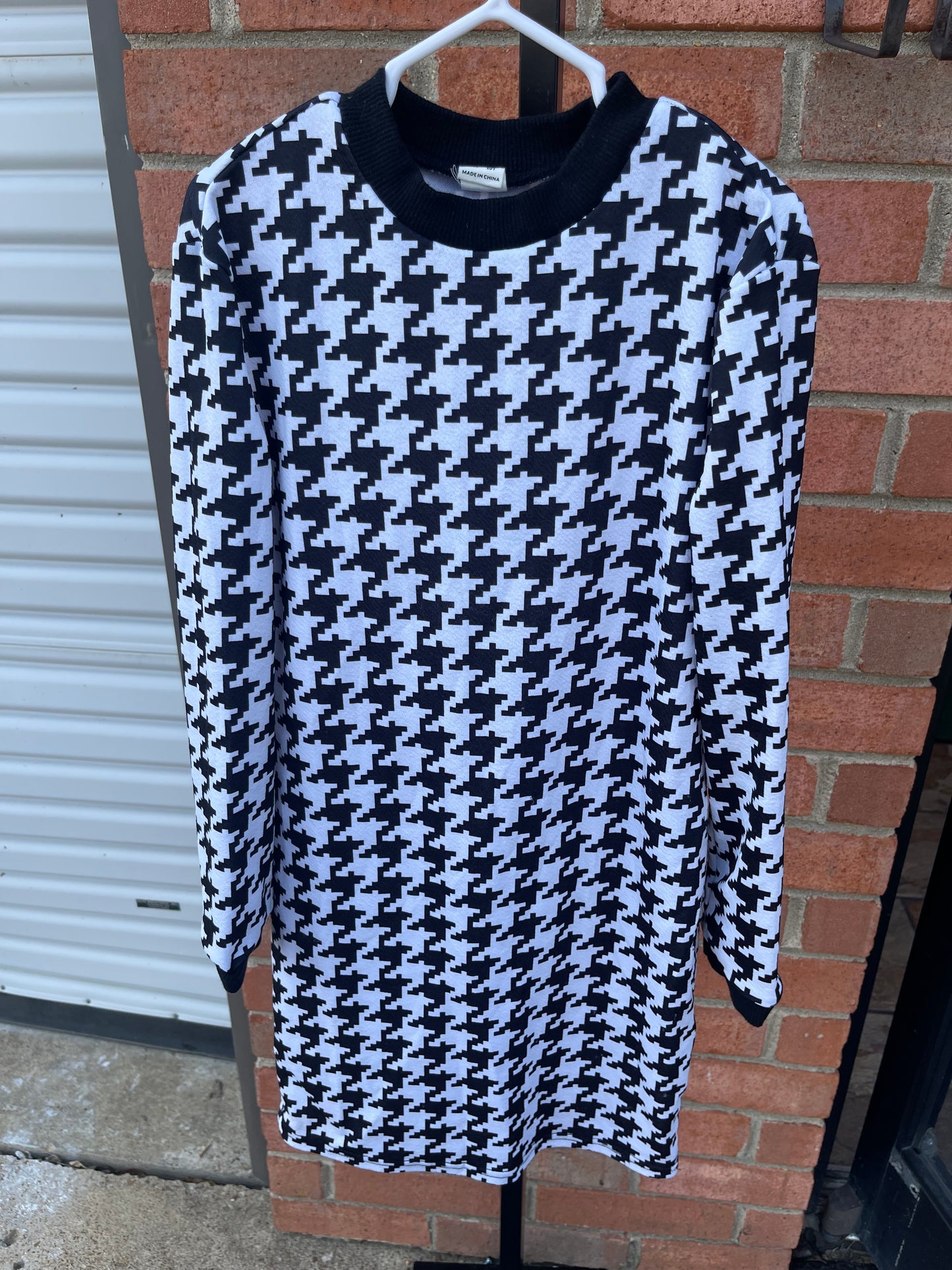 Shein Black White Print Dress Girls sz 10Y