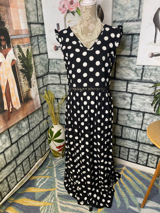 Milan Kiss Black White Dress Women sz XL