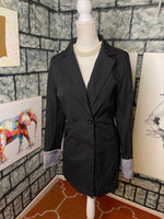 Shein Black blazer shirt dress women sz Large