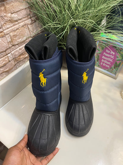 Ralph Lauren Blue Black Winter Boots Boys sz 5