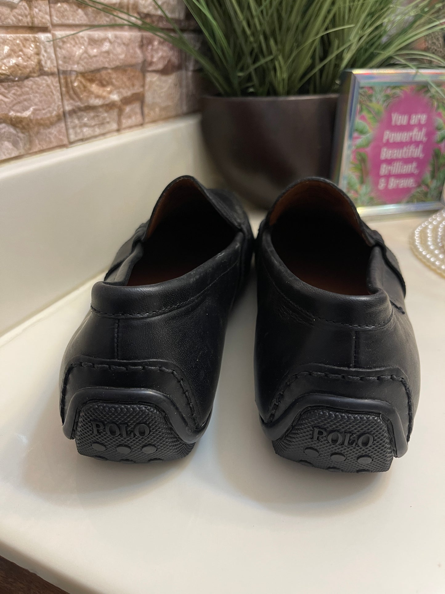 Ralph Lauren Polo Loafers Black Men sz 12