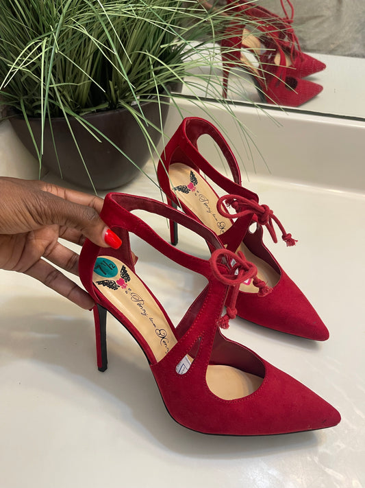 Ponny Love Red Heels Women sz 7.5