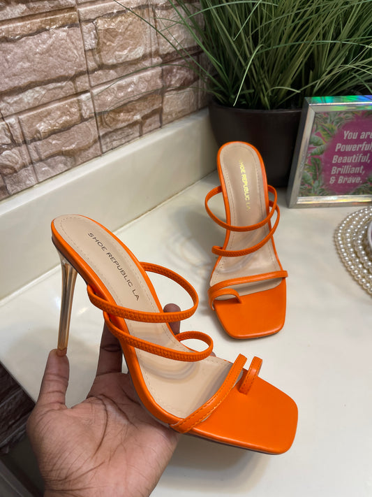 Shoe Republic LA Orange Heels Women sz 7